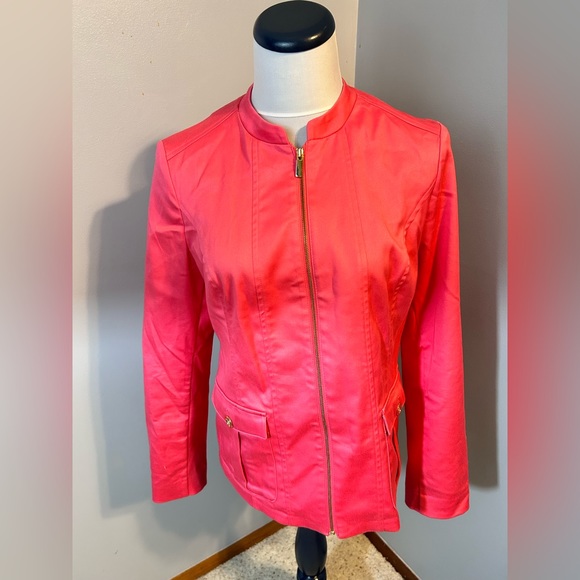 Charter Club Jackets & Blazers - Bright Charter Club bright pink zip up jacket size 8